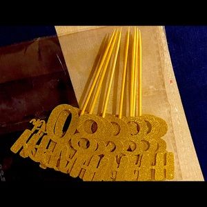 Cupcake decor 80th birthday decorations glitter gold